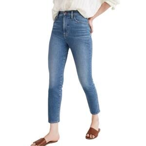 Madewell The Perfect Vintage Crop Blue Medium Wash High Waist Jeans 27